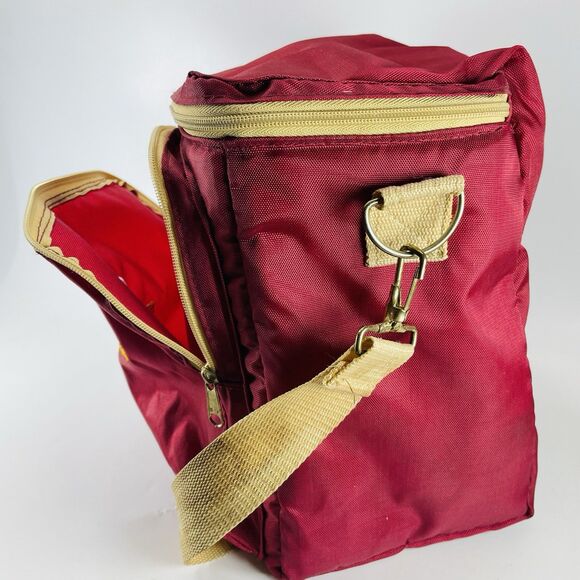 Vintage Stauffer Seeds Insulated Red Lunchbox Lunch Cooler Shoulder Bag - Picture 2 of 12